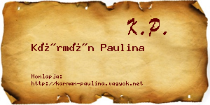Kármán Paulina névjegykártya